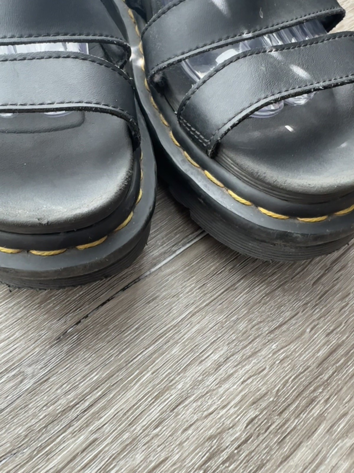 Dr. Marten Blaire Sandals Size 9L EU 41 Black Leather Chunky Platform Shoes