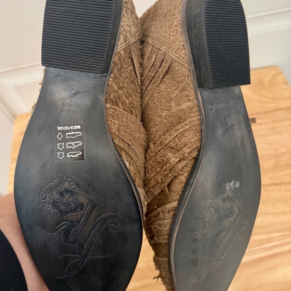 Free People Textured Tan Ankle Booties New – Grunge