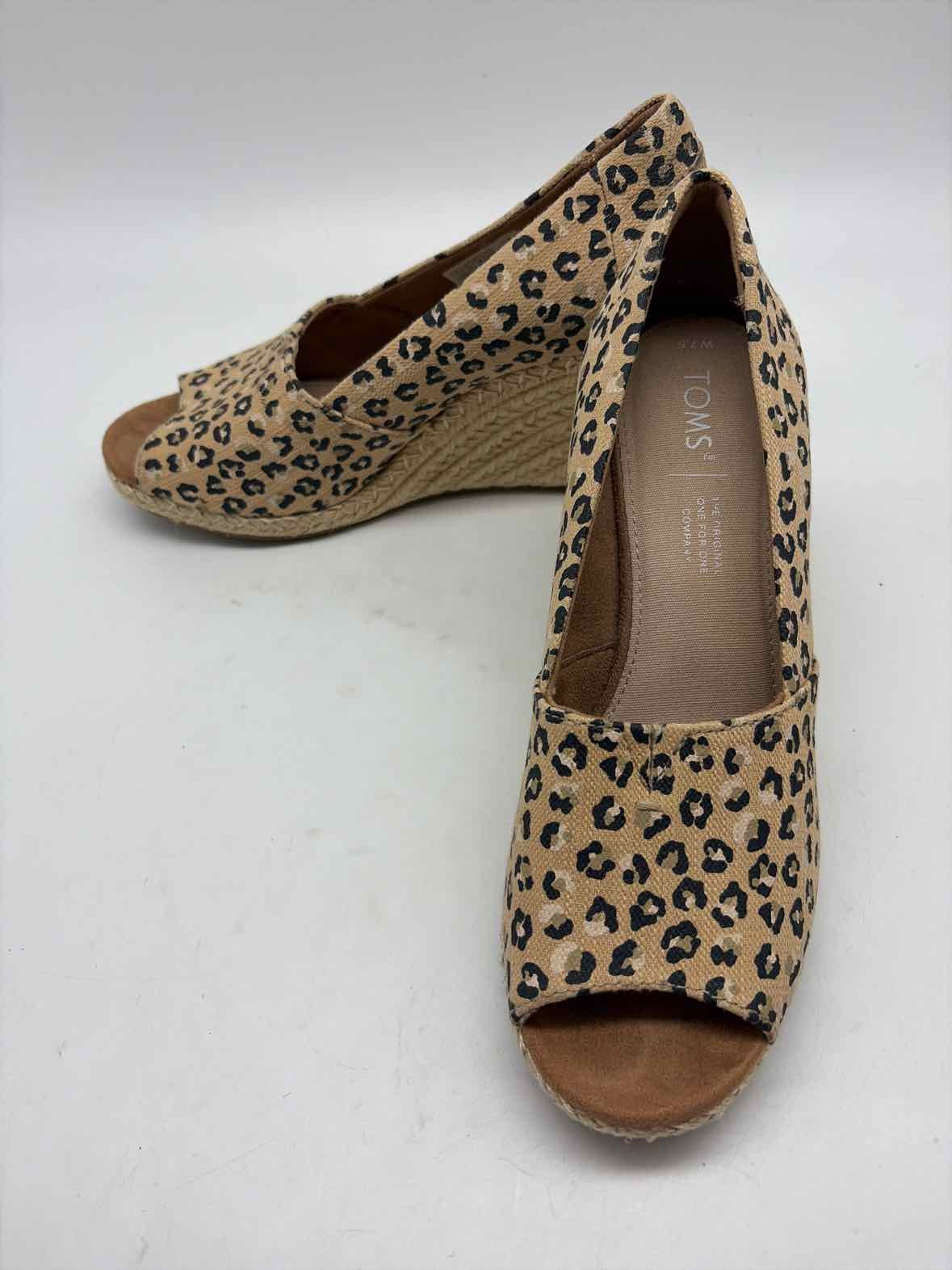 Toms Tan Size 7.5 Espadrille Heels