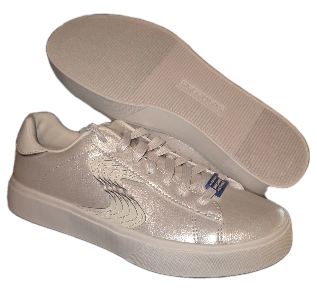 Skechers Eden Lx-Slight Shimmer Court Sneaker Women’s-Off White-See Description