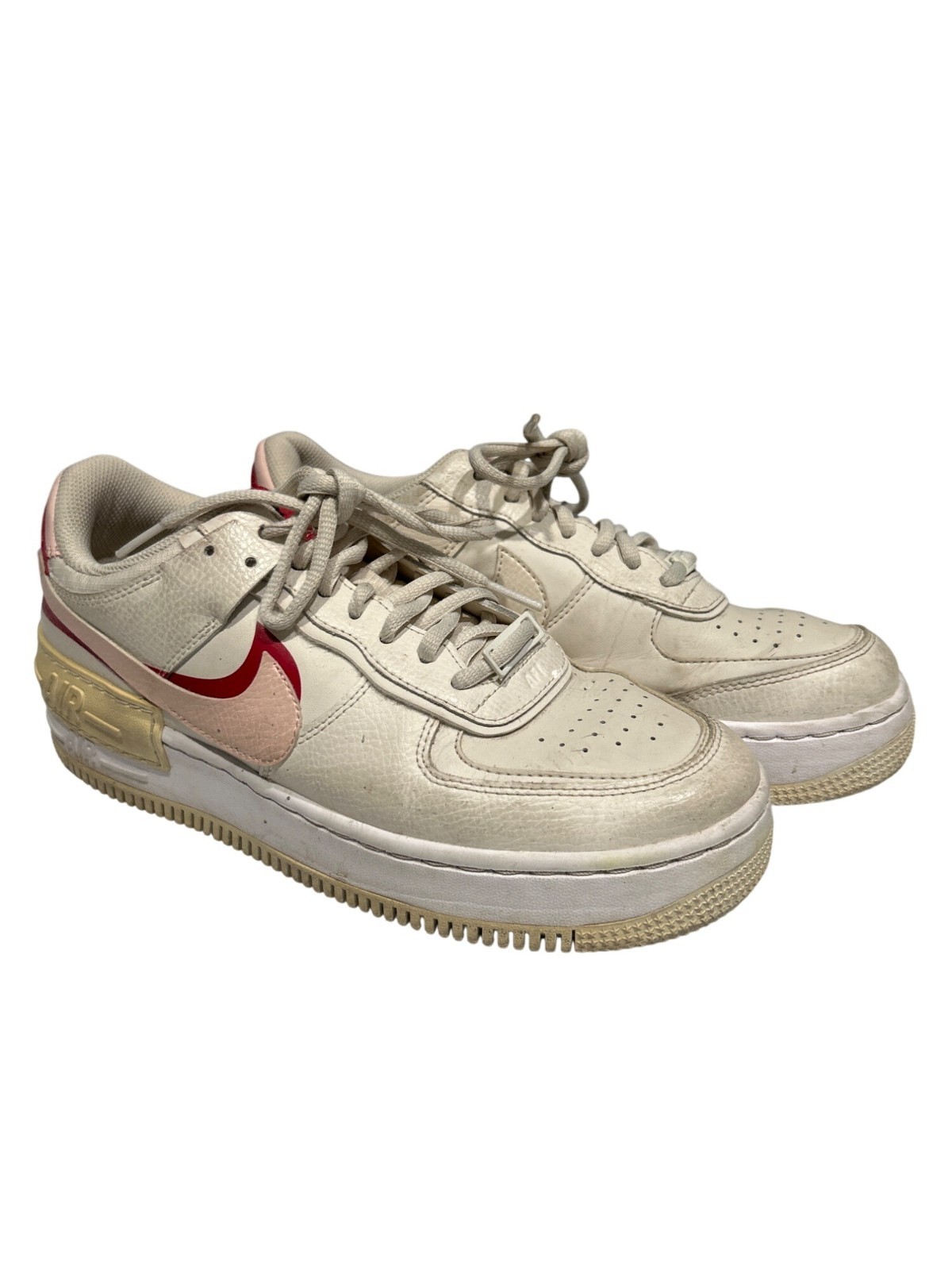 Nike Air Force 1 Shadow Sail Red Leather Low Top Sneakers
