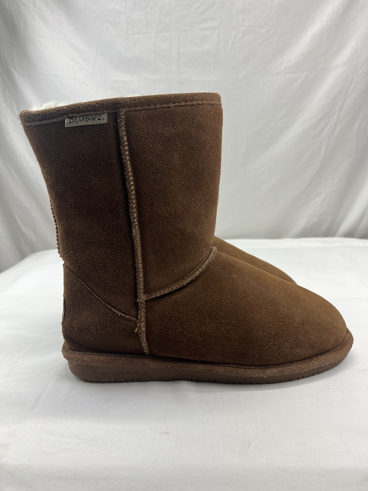 Bearpaw Emma Short Brown Round Toe Pull On Winter Boots Womens Size US 10 608W