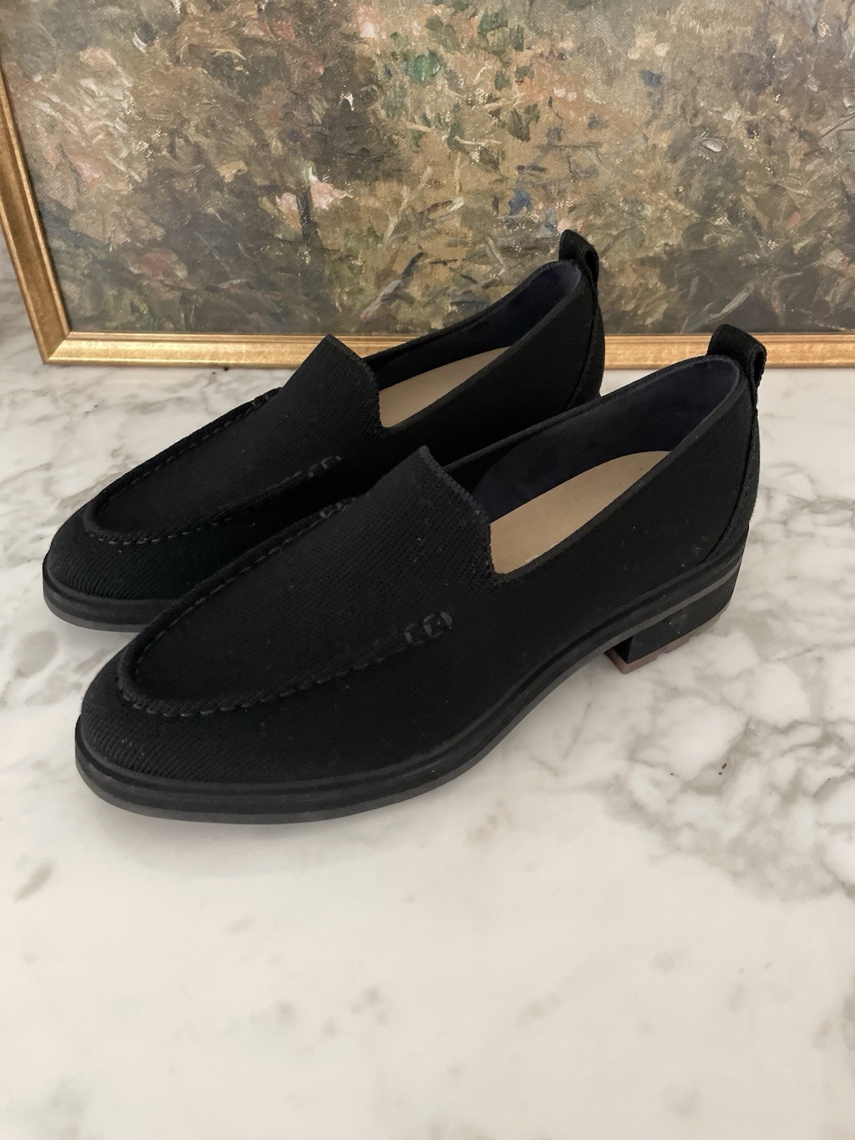 NEW Rothy’s The Lug Loafer Merino Wool Black RPET Size 8 Womens Eva Sole