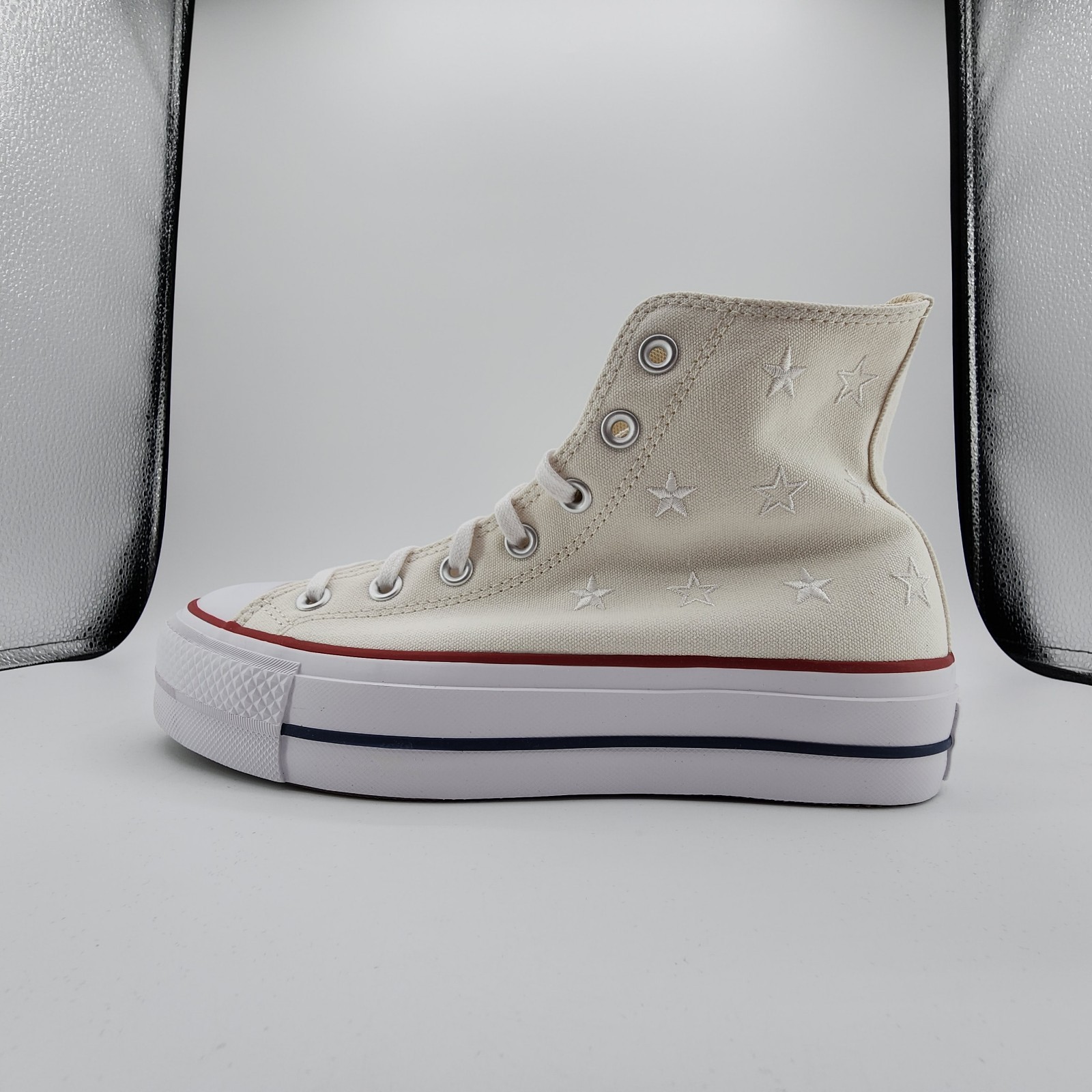Converse Chuck Taylor All Star Lift Platform Womens 8 Vintage White Stars NEW