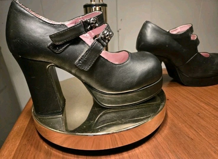 Demonia Gothica Chunky Platform Lolita Skulls Mary Jane Goth Shoes 9