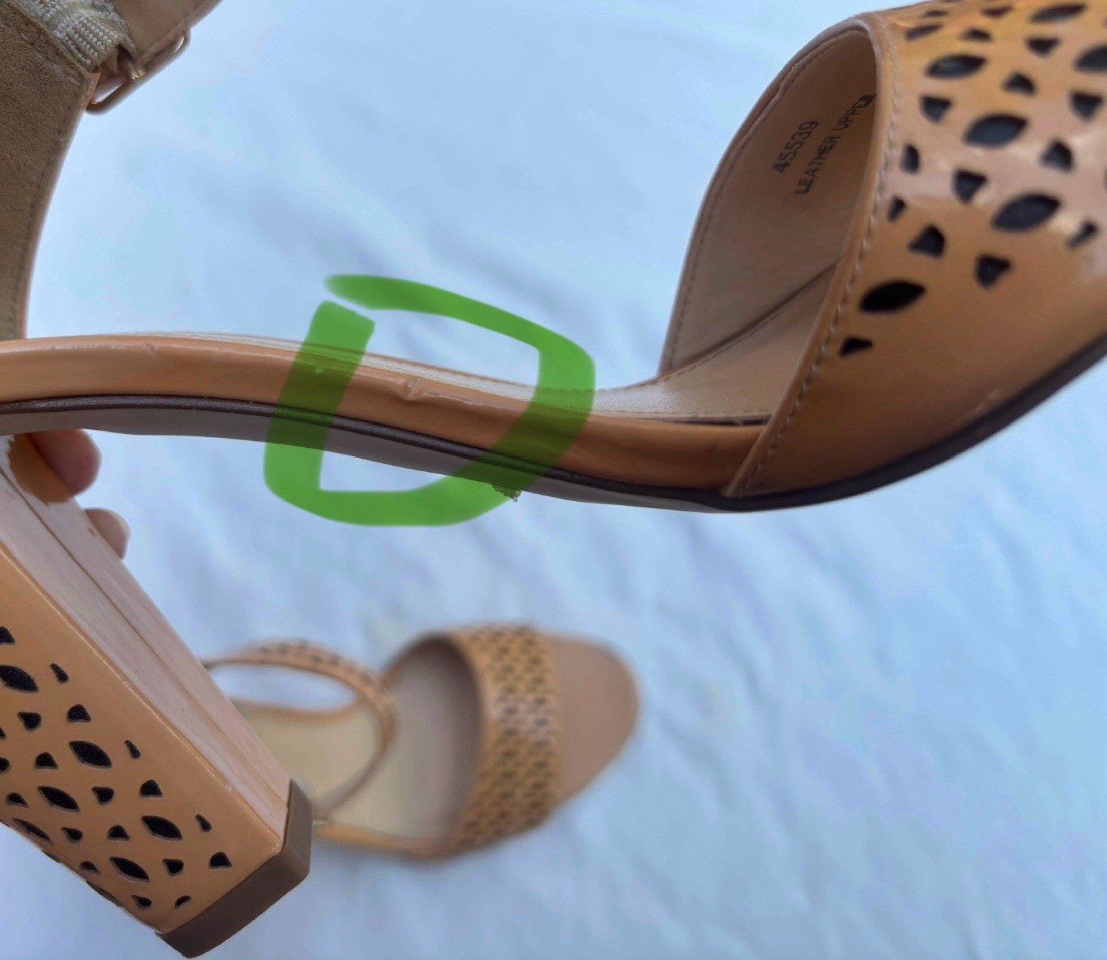 J Crew Women’s Perforated Sandals with Cut-Outs. Peach/Tan.Size 9.Made in Italy