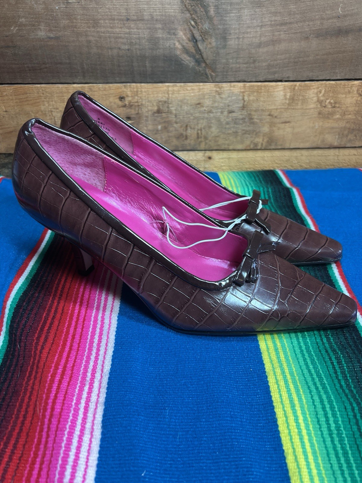 Women’s Isaac Mizrahi For Target Crocodile Skin Print Tall Heels Size 8 Shoes