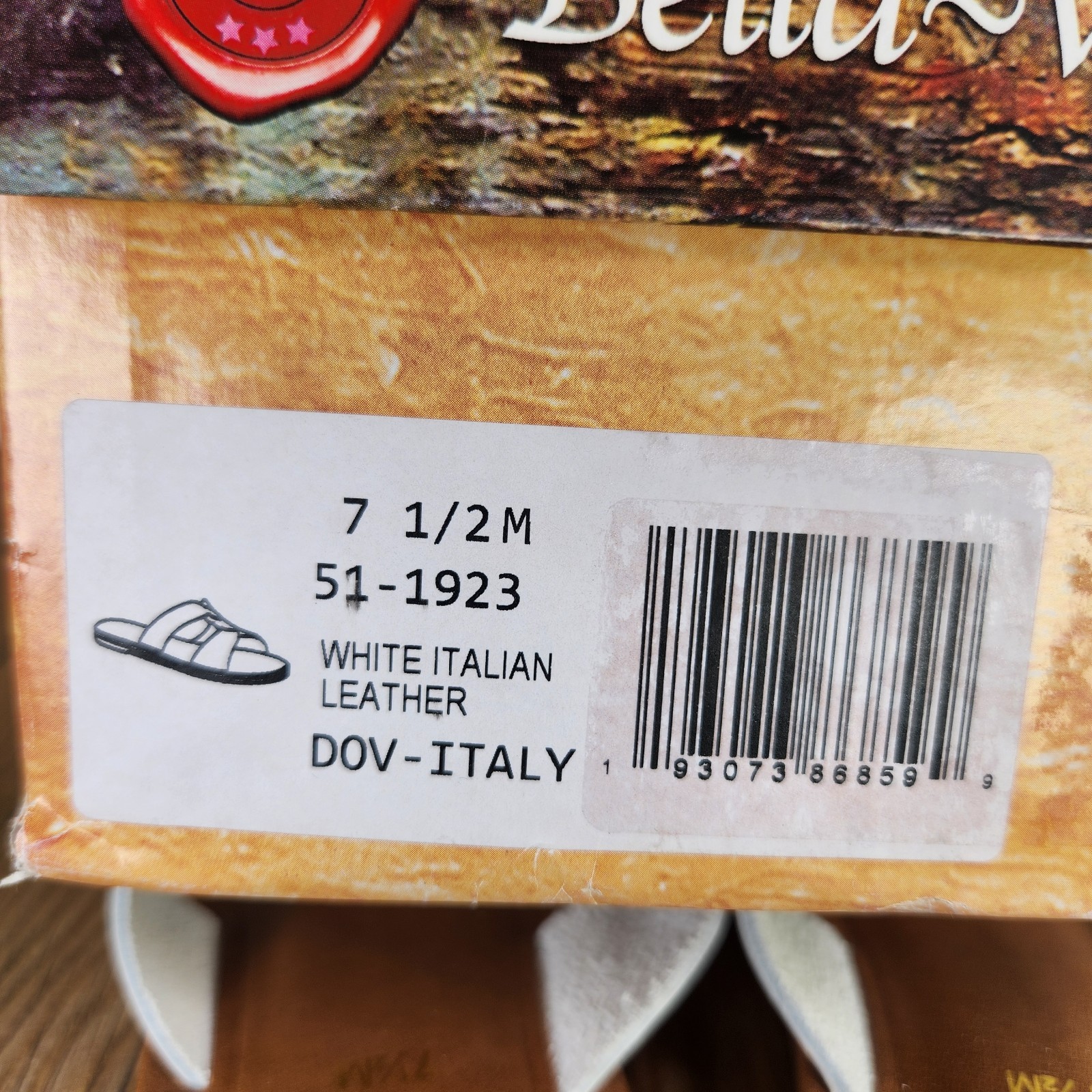 Bella Vita Dov Slide Sandals Womens Size 7.5 M White Italian Leather Summer Chic