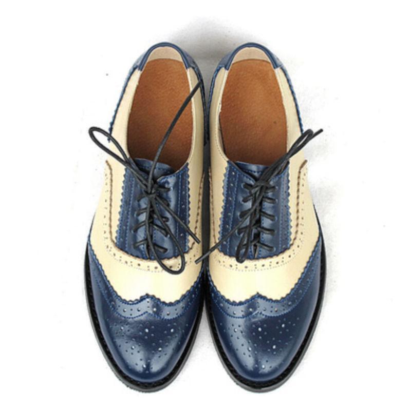 New Women Brogue Carved Lace Up Shoes Oxfords Round Toe Hollow Out Colorful R246
