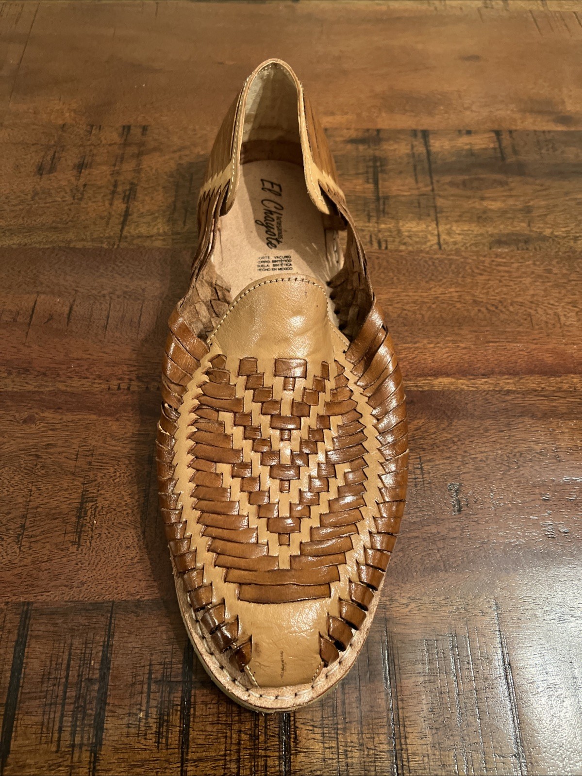 Mens Leather Huarache Sandals Brown Woven SlipOn Handmade Mexico 29 US M 11-11.5