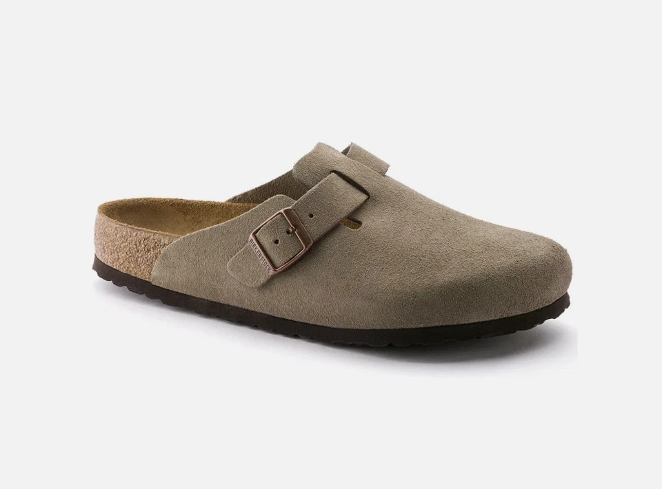 New w/box Birkenstock Boston Soft Footbed Suede Leather Unisex Shoes Slip-Ons
