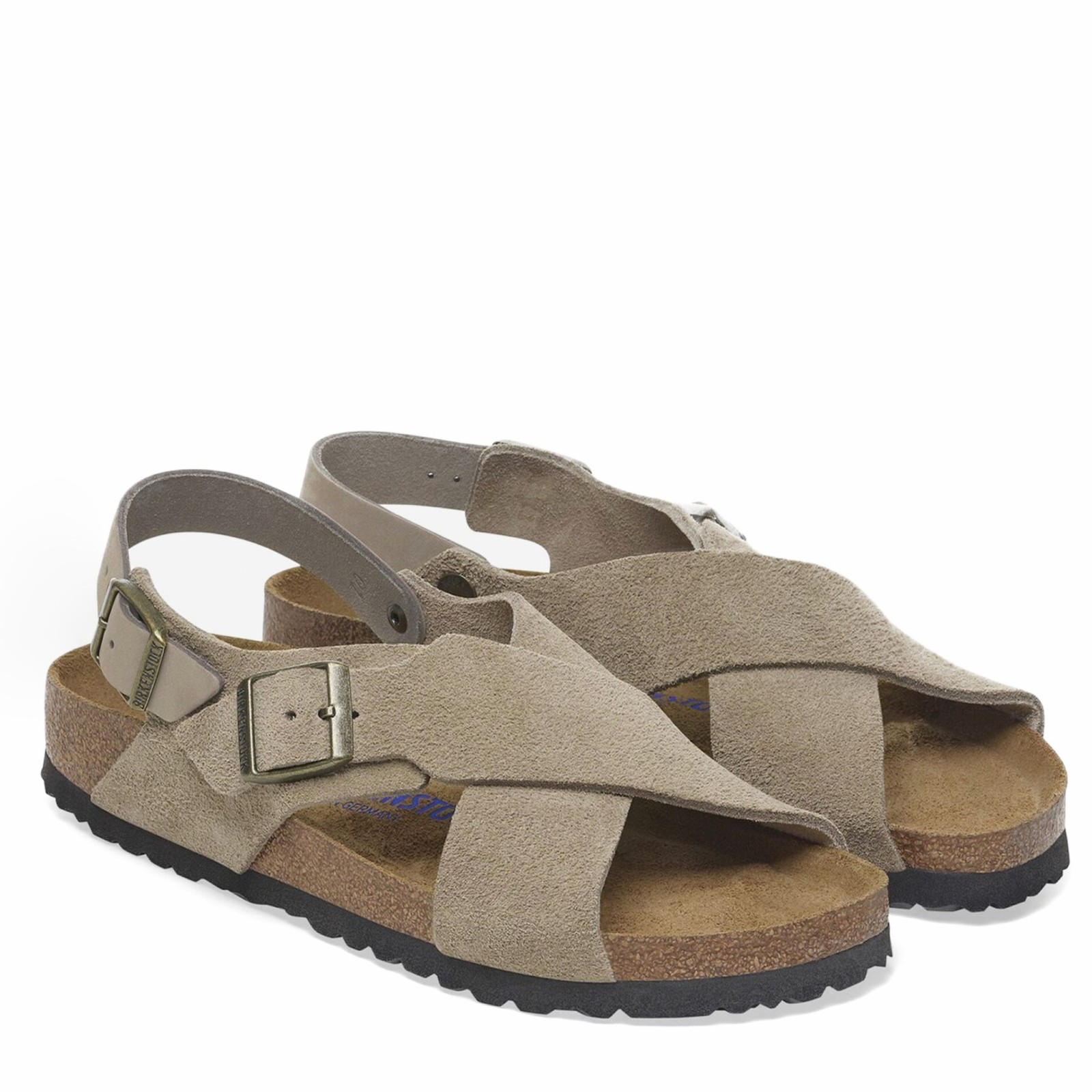BIRKENSTOCK TULUM SFB TAUPE SUEDE MEDIUM/NARROW WIDTH WOMEN’S SANDALS SOFT FOOTB