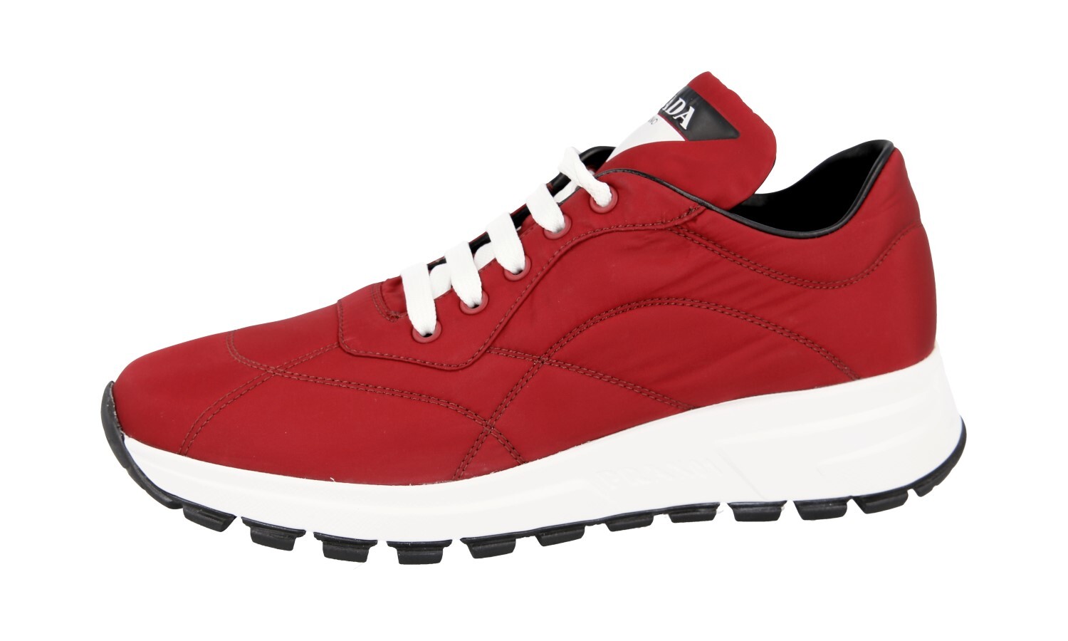 PRADA Nylon PRAX Sneakers Shoes – 1E245L – Red White – NEW – US 6.5 EU 36,5