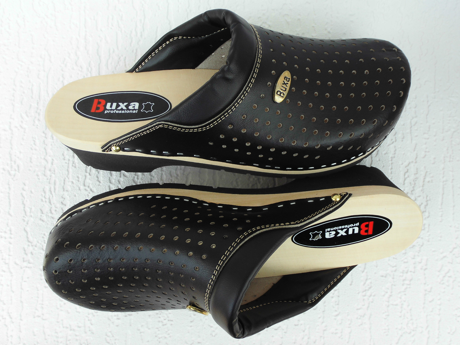Sweden wooden clogs mules size 41 **black** genuine leather