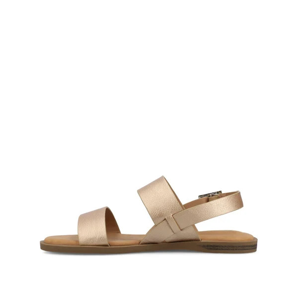 Journee Collection Lavine Women Buckle Sandals Champagne Size 6.5M New