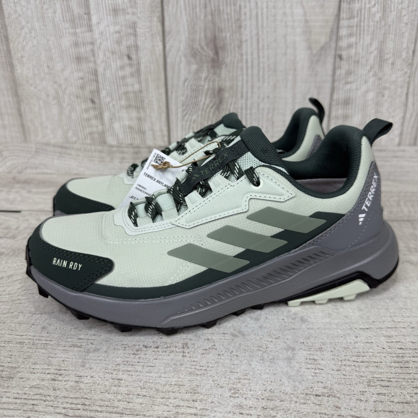 adidas Terrex Anylander Rain.Rdy Hiking Womens Sz 7 Green Sneakers Shoes JI1320