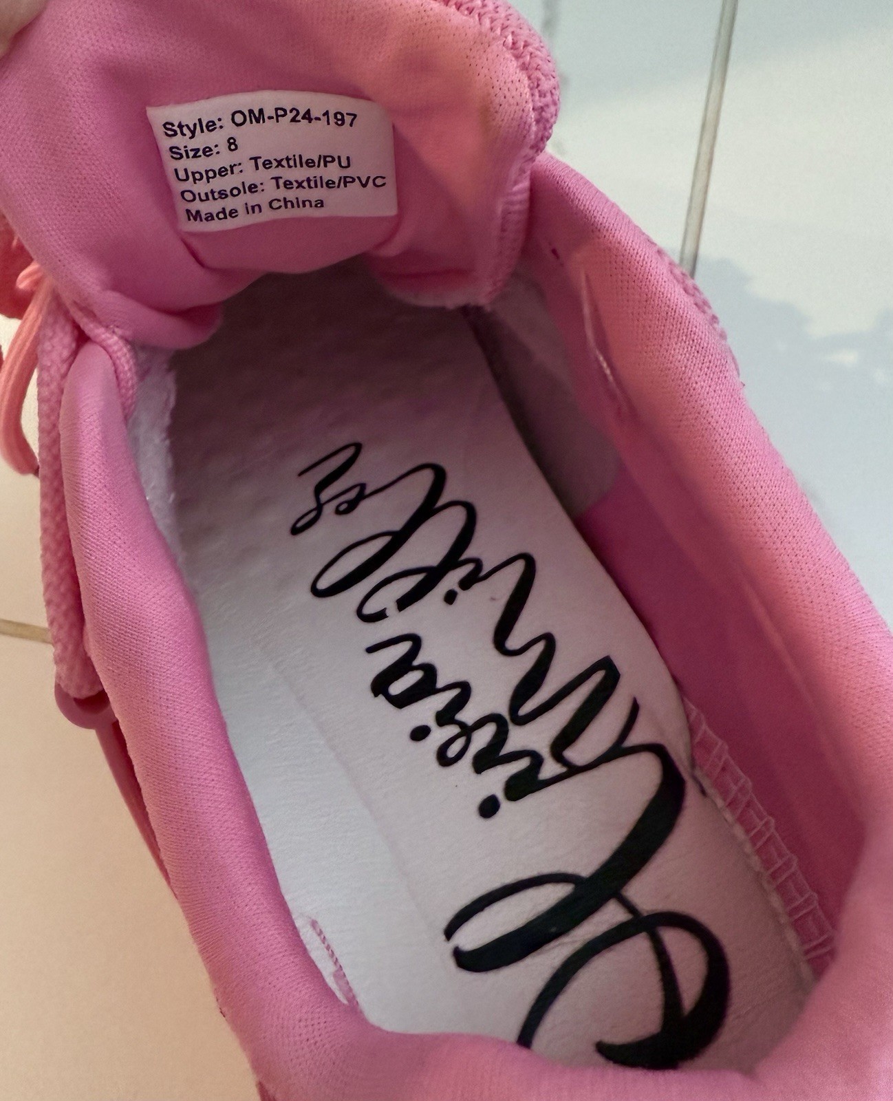 OLIVIA MILLER PINK SNEAKERS SIZE 8 7.5 SPORTS WOMEN SHOES HIGH DESIGNER GIRLS