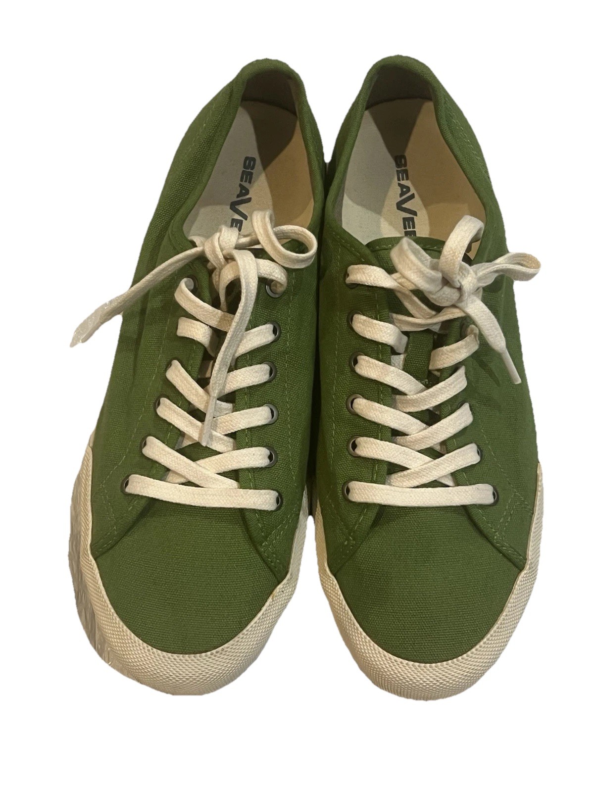 SeaVees Monterey Sneakers Womens Sz 10 Cotton Canvas Green Lace Up Shoes