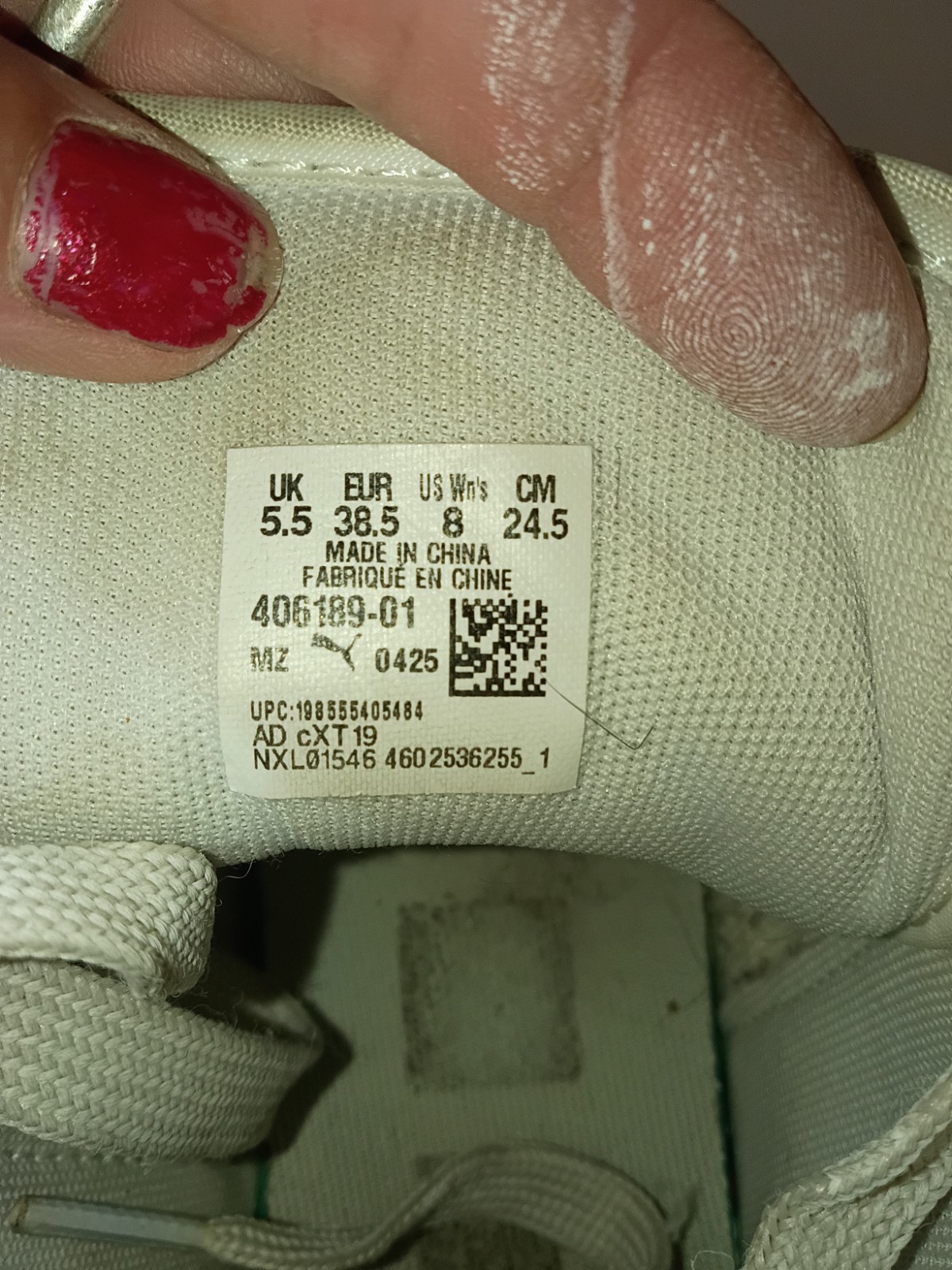PUMA Rebound Layup Pearlized High Top Womens Off White Sneakers Size 8