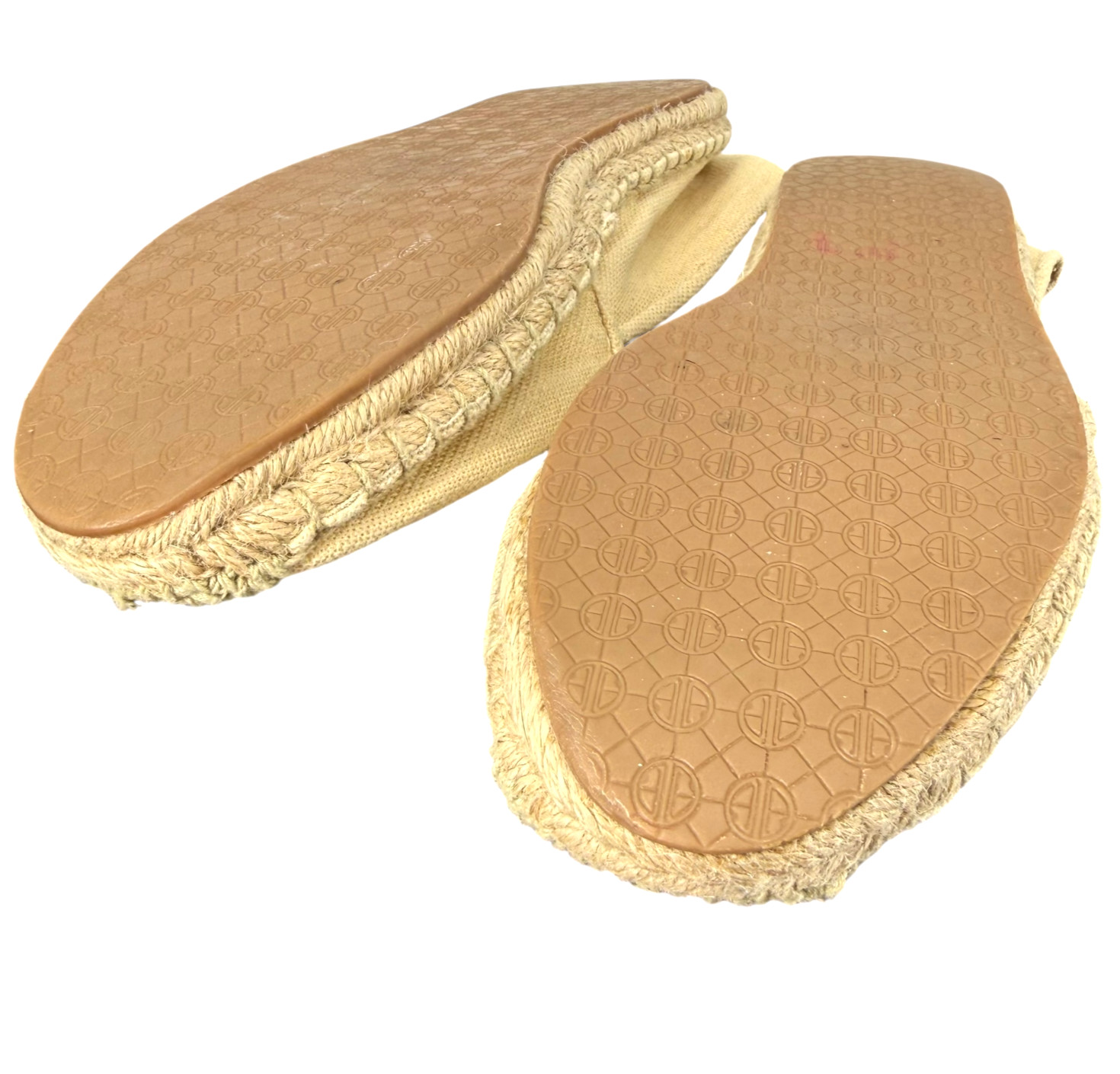 Lilly Pulitzer Lia Espadrille Flats 10 Beige Gold Canvas Slip On Round Toe Jute