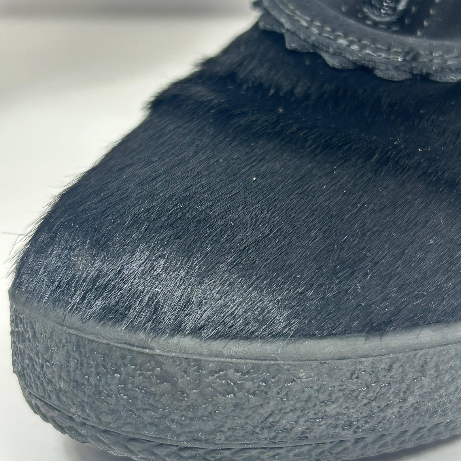 Oscar Sport Christina Black Fur Boots 41/10 Zip Apres-Ski Italian Winter Pull On