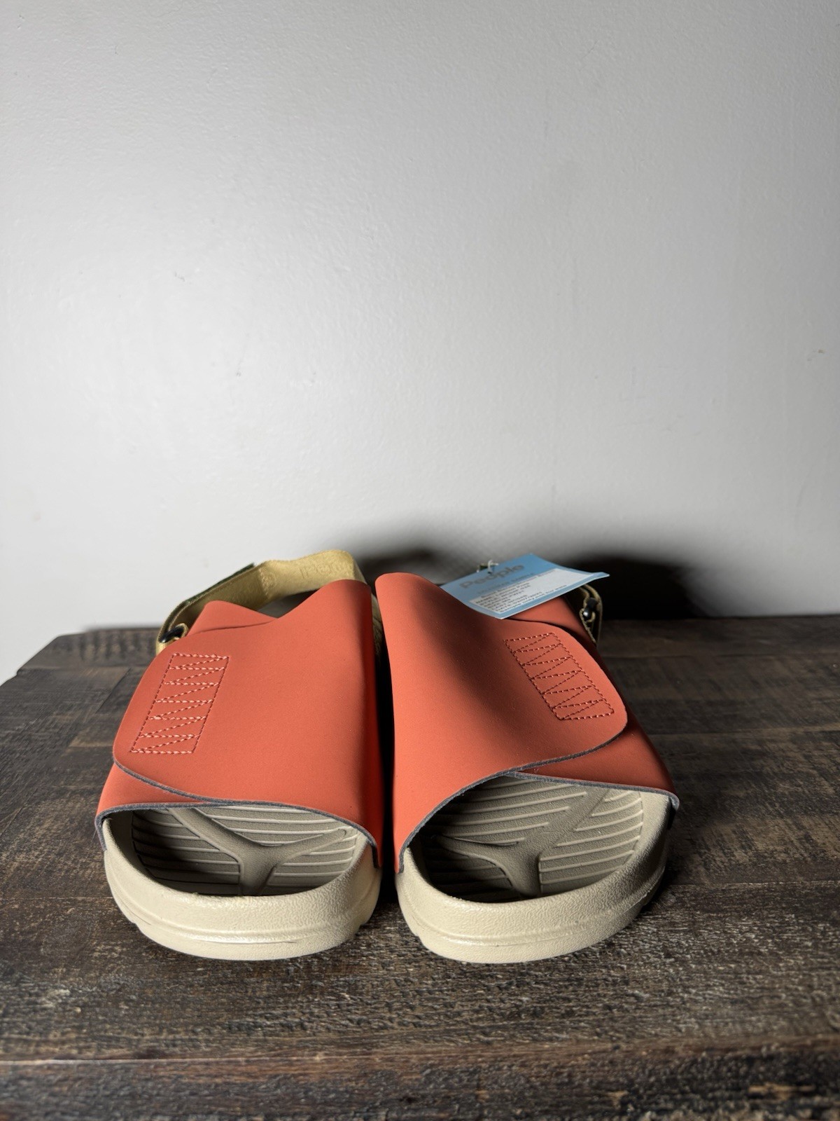 People Orange Beige Slide Sandals Women’s Hook & Loop Straps Casual