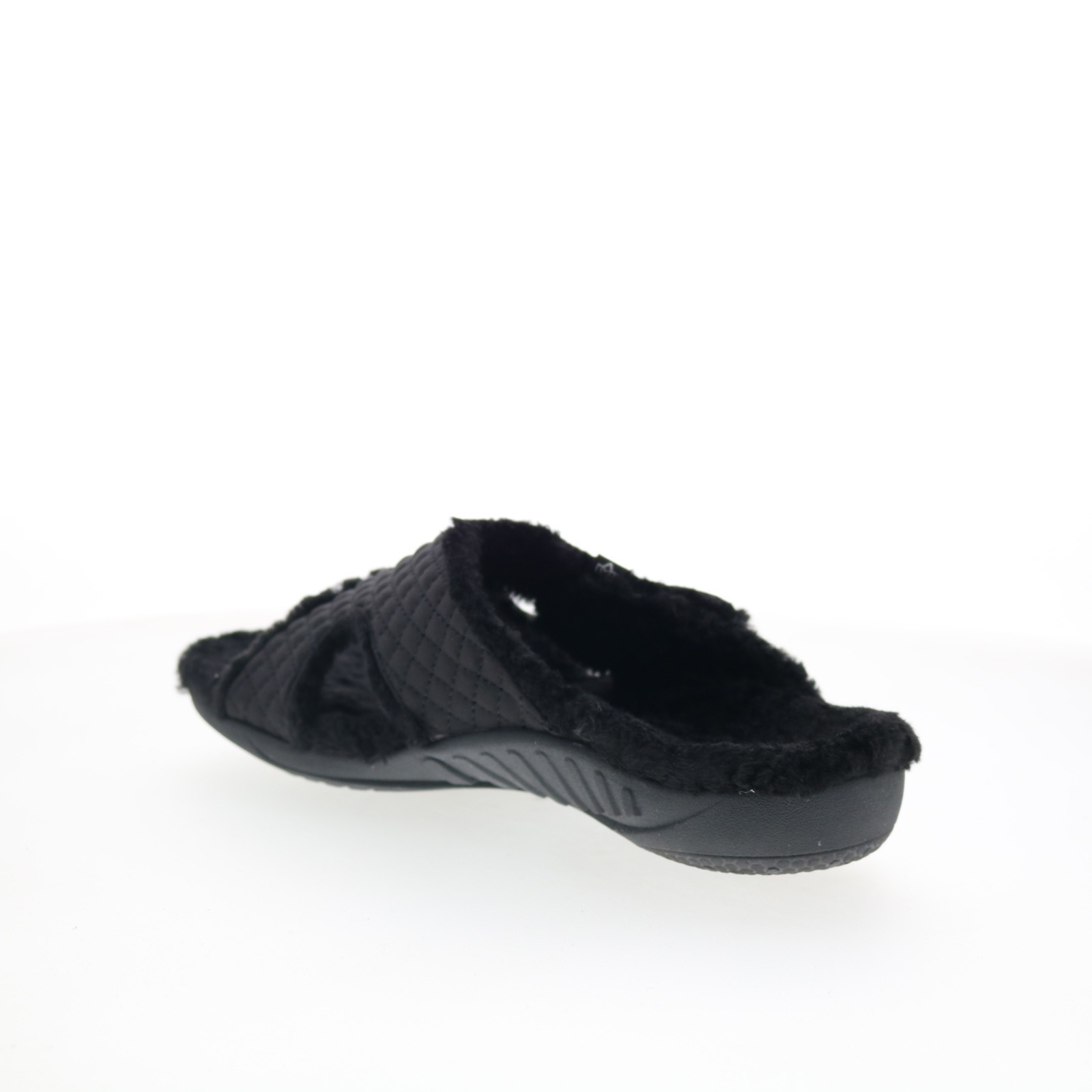 Spenco Janie Slipper SP1113BLK Womens Black Canvas Slides Slippers Shoes