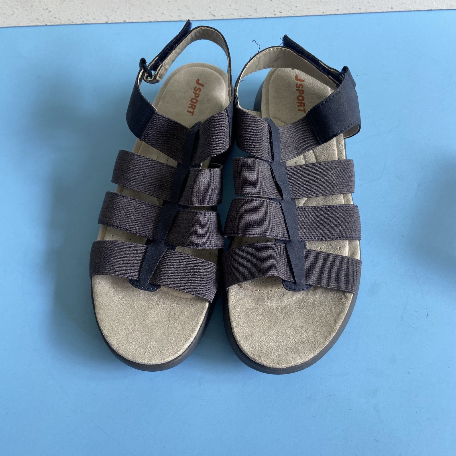 JSPORT Cara Sandals Womens Sz 8.5 Blue Comfort Strappy Lightweight Sandals