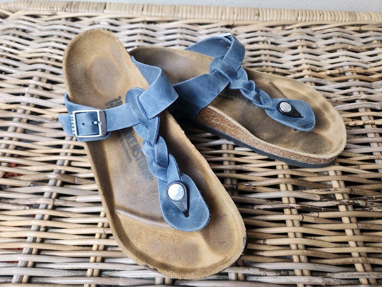 Birkenstock Gizeh Braid Dusty Blue 38/7.5 Regular Foot Bed