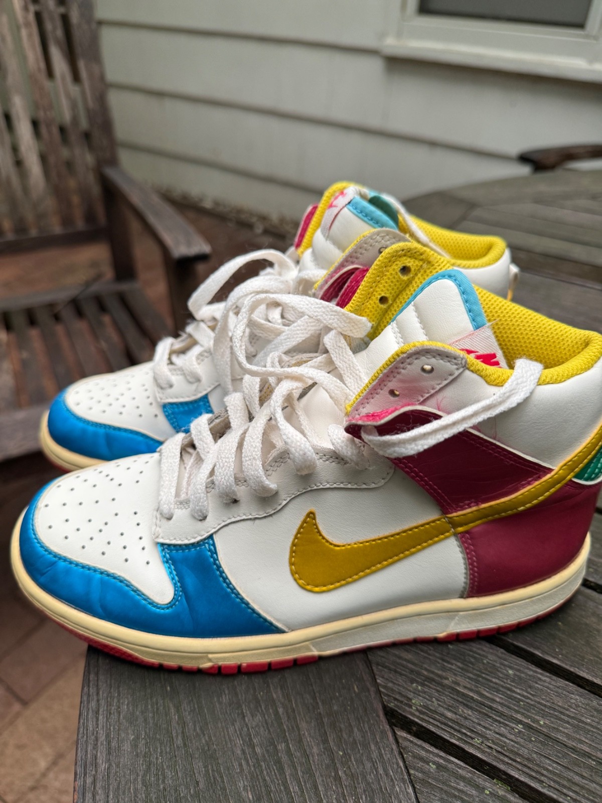 Nike with pink yellow blue and green accents
