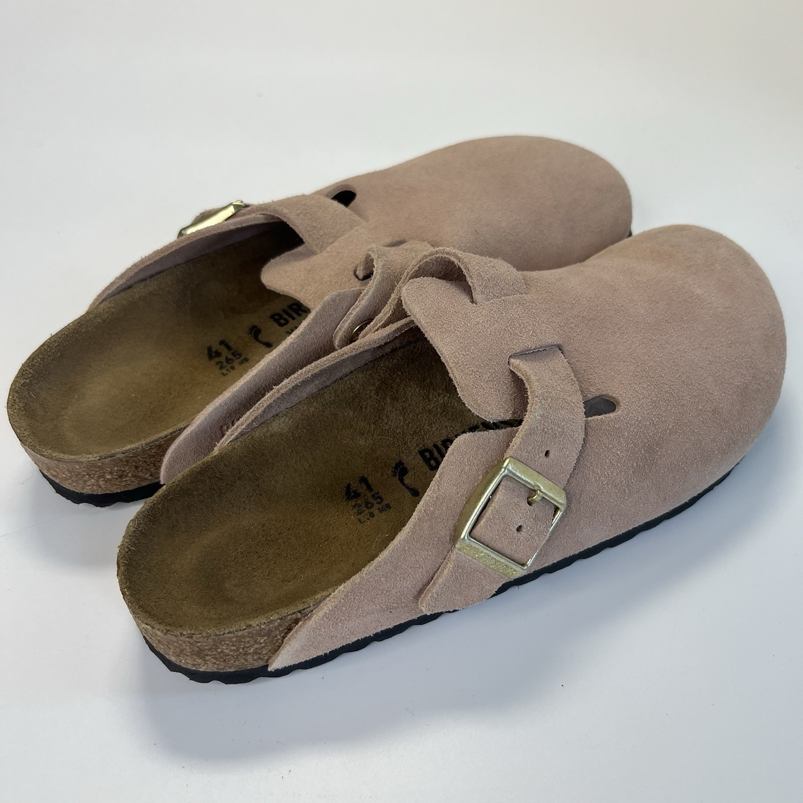 Birkenstock Boston Clogs Suede Light Rose Pink/Gold Hardware – Size 41 EU L10 M8