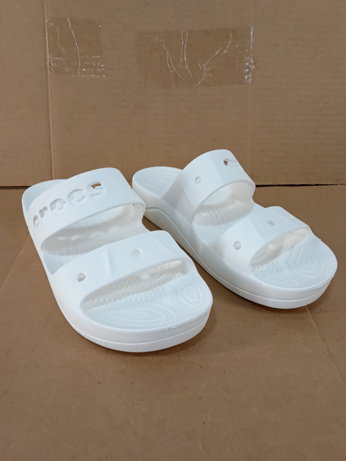 Crocs Baya Platform Slide Sandals White Women’s Size 9 EUC