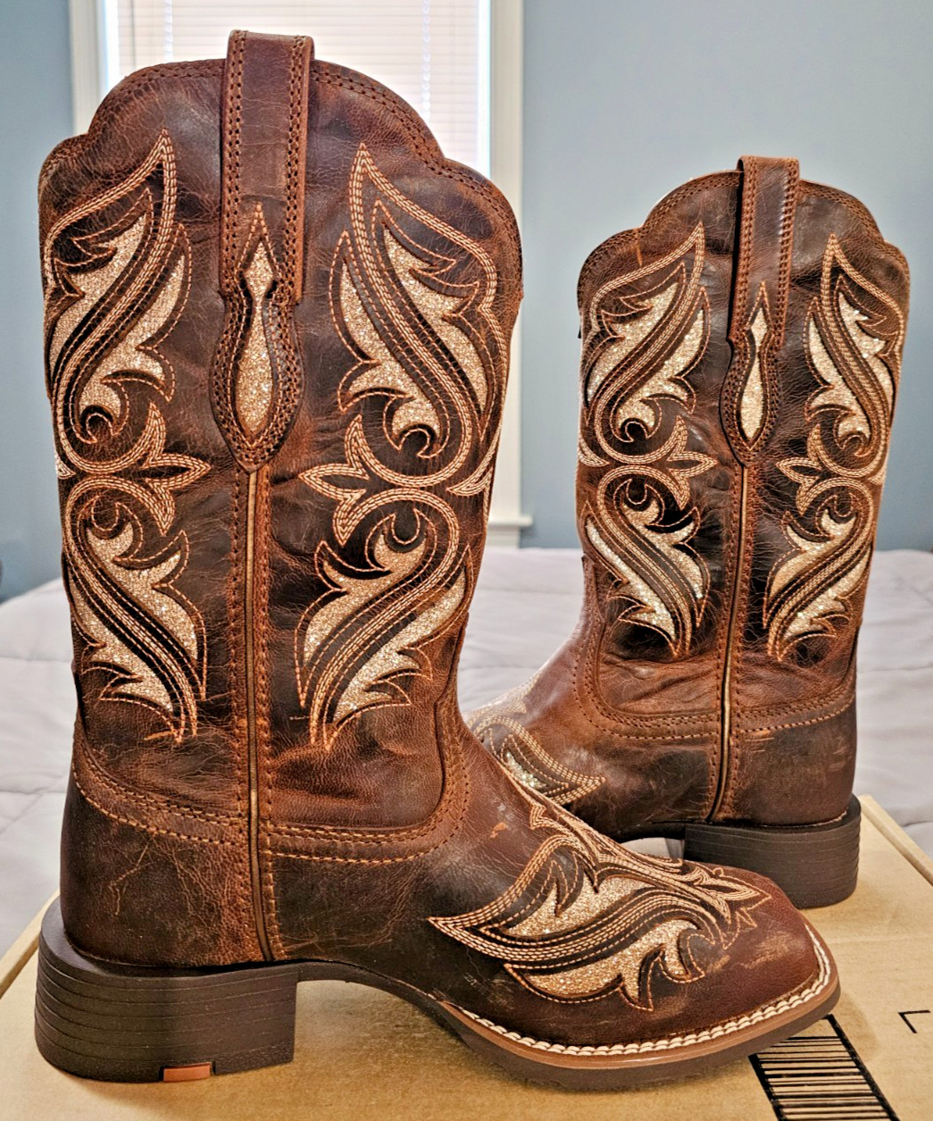Ariat® (Women’s 7.5 WIDE) Round Up Bliss™ Western Boot, Sassy Brown – $220