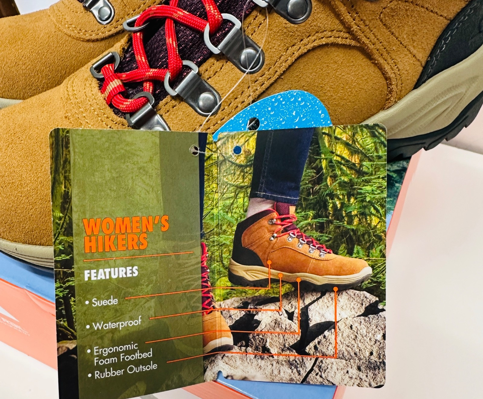 Ozark Trail Women’s Waterproof Stoneclad Hiker Boots Size 6 New in Box Wheat Tan
