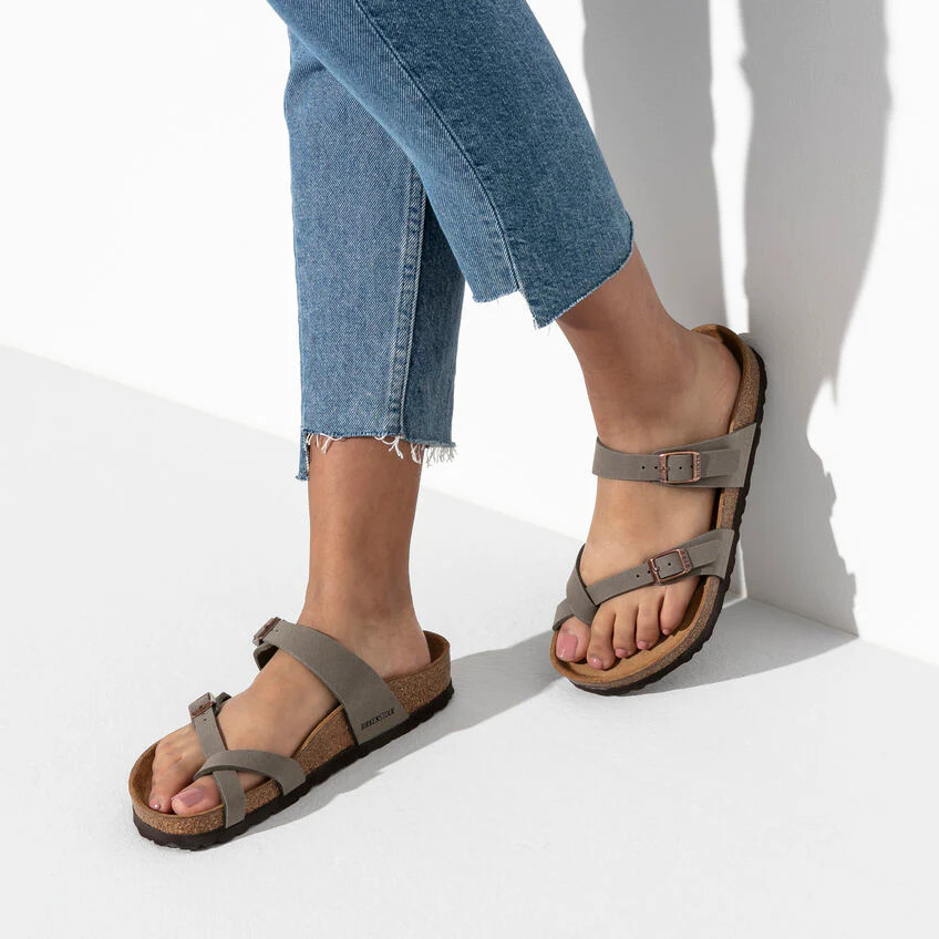 Birkenstock Mayari Thong Sandals Stone Birkibuc Leather Shoes EU 37-41 with Box