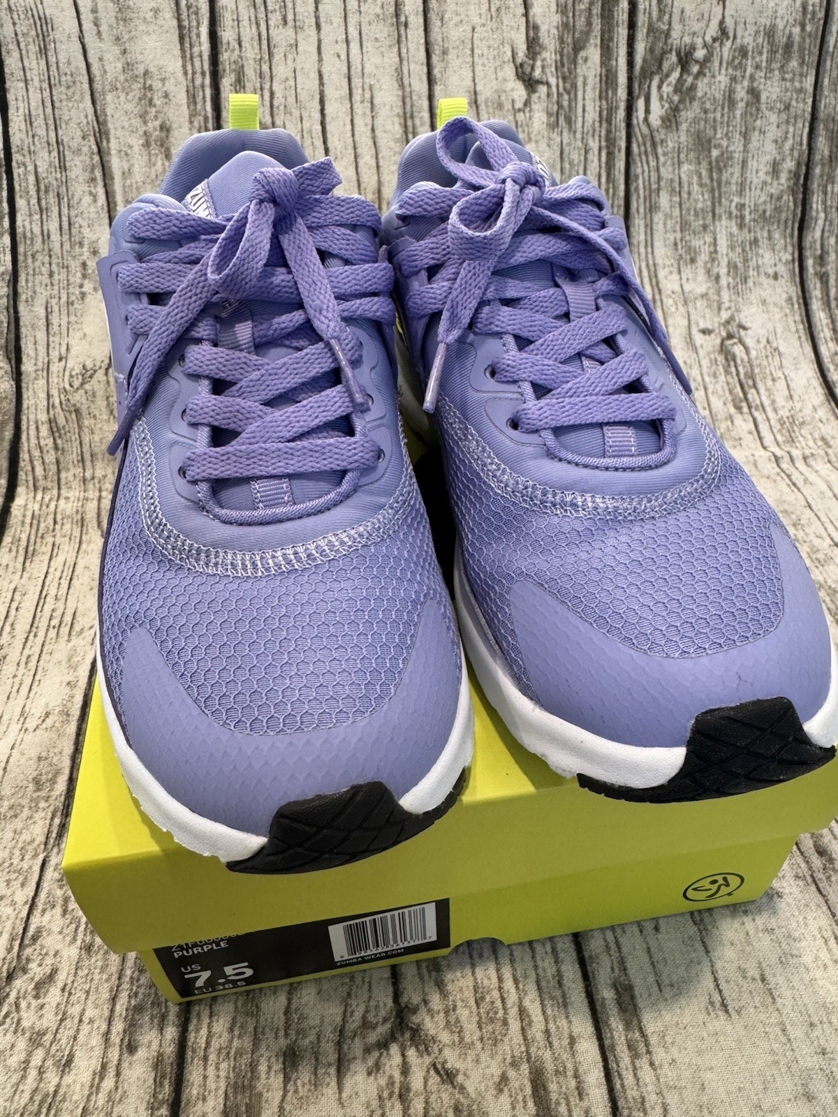Zumba Air Purple/White Athletic Sneakers Mesh Lace Up US 7.5