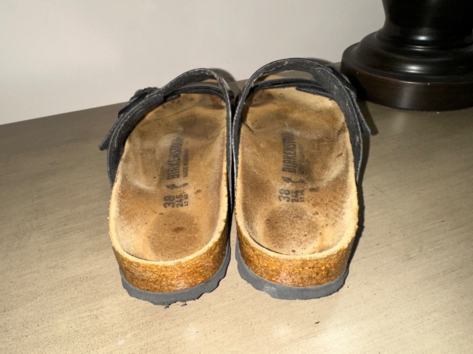 BIRKENSTOCK Franca Magic Galaxy black Birko-Flor slides sandals 38 US 7 M/N EUC