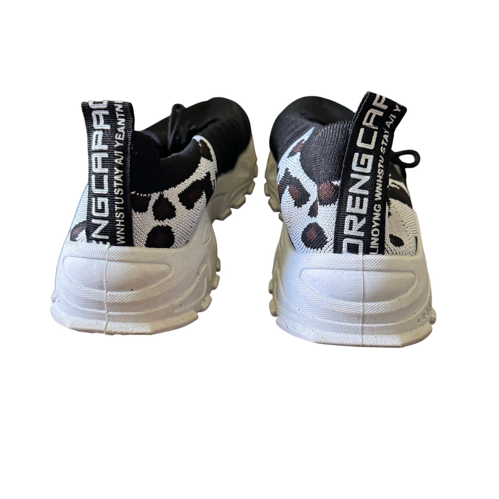 Women’s Chunky Knit Sneakers Black Animal Print EU 42/ US Women’s 10.5/11