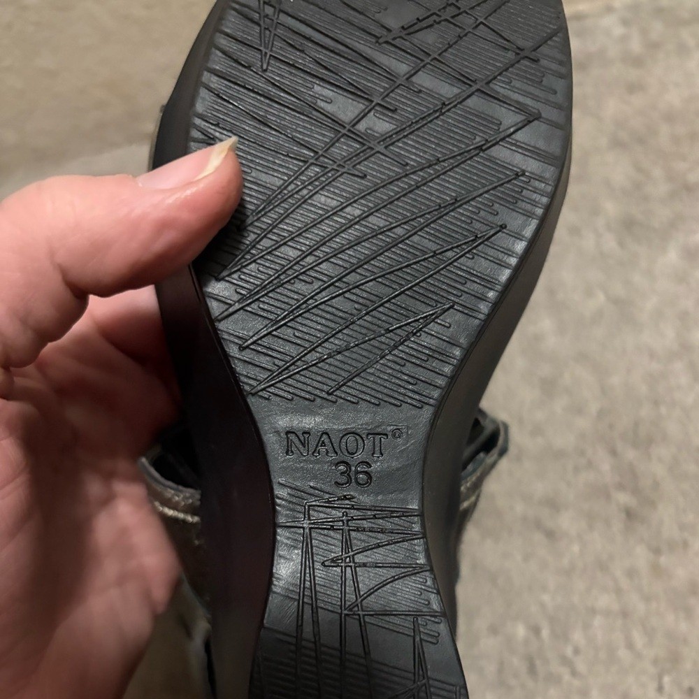 Naot Metallic Black Sandals