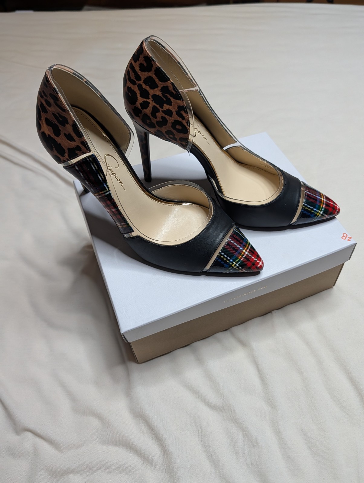 Jessica Simpson Women’s Pump Pointed Toe Slip-On Stiletto Black 10 Plastic