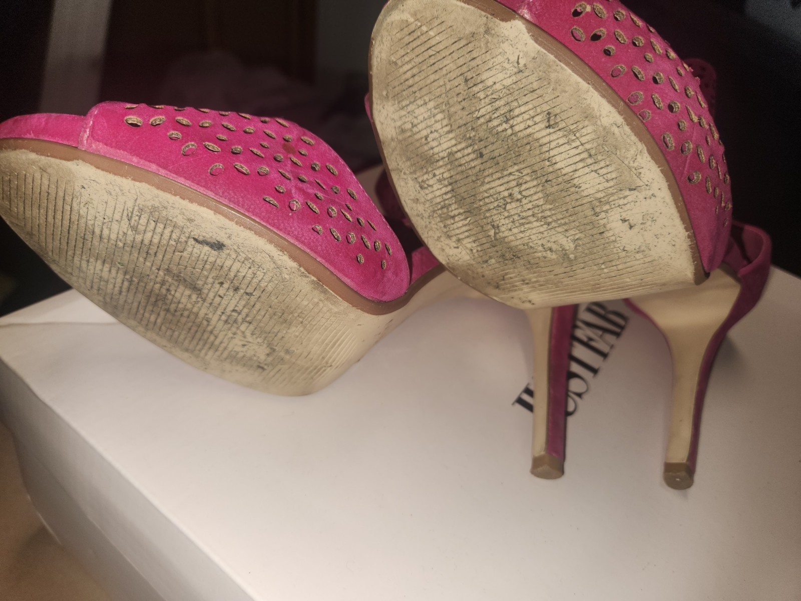 Just Fab Ceria- Pink Peep toe and ankle strap Heel- Size 8