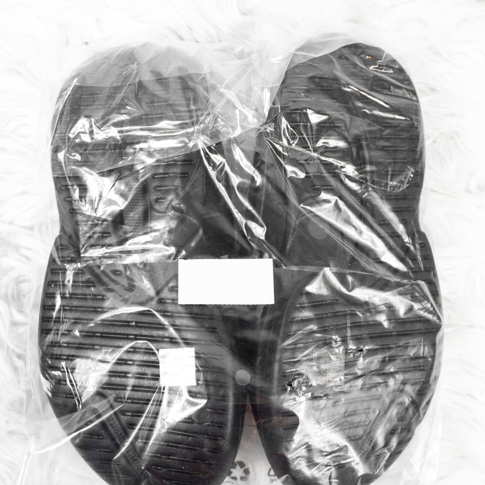Pretty Little Thing Black Rubber Slides Sz 5 6 Sandals Beach Pool Outdoor Lounge