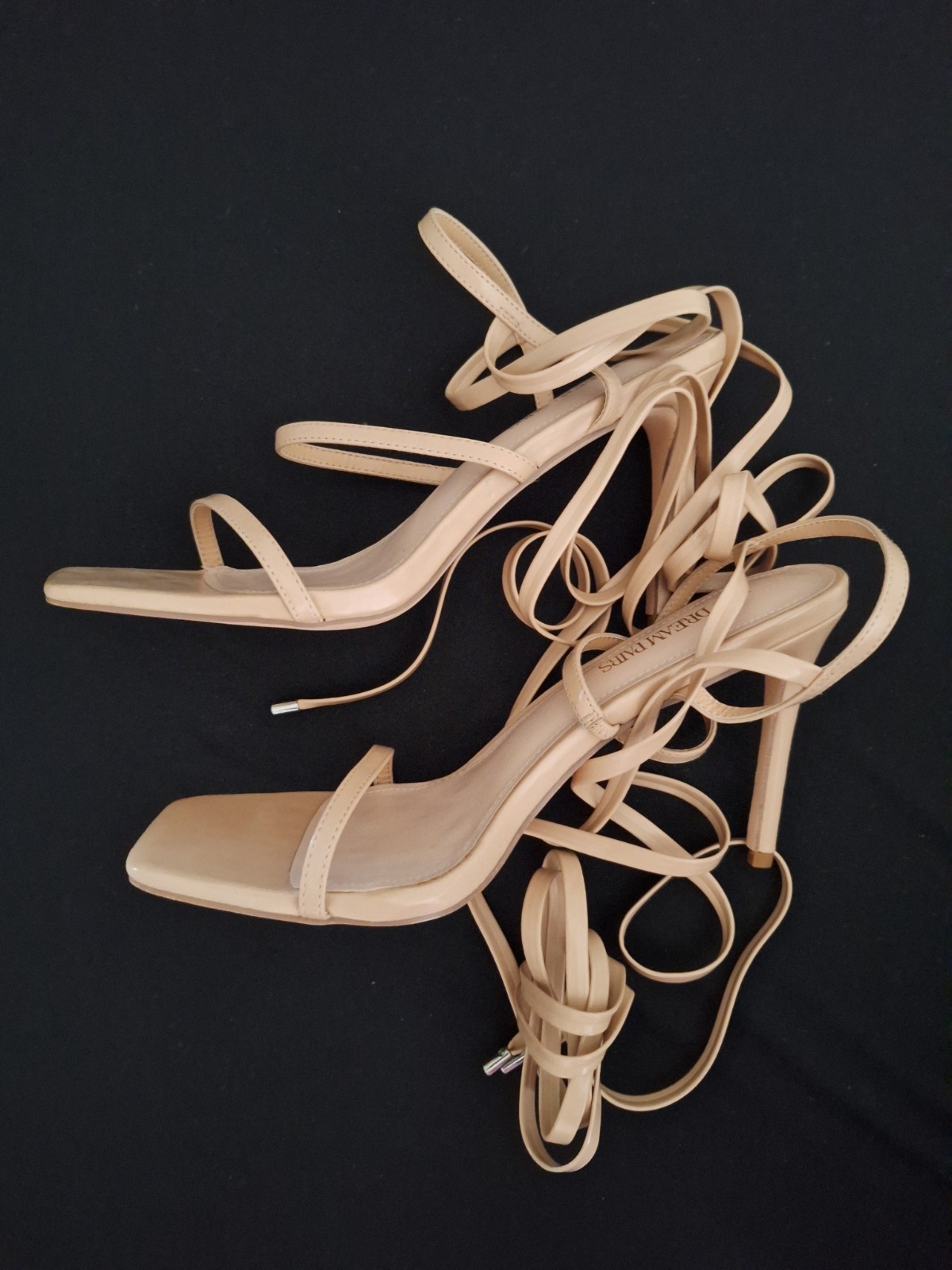 Dream Paris Womens Heels Size 11 Rise Gold Strap Up Open Toe Slip On Sandals
