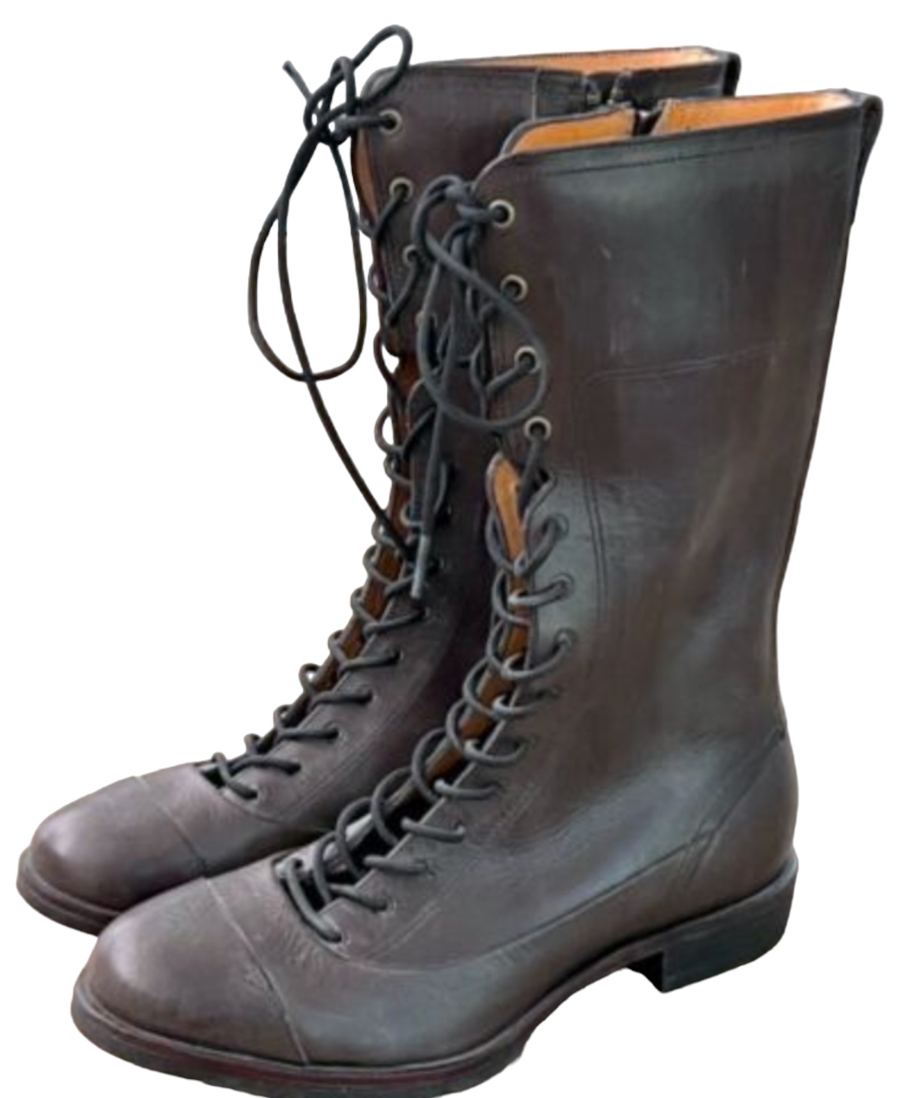NEW TIMBERLAND BOOT COMPANY BROWN LEATHER ZIP UP LACE BOOTS SIZE 5