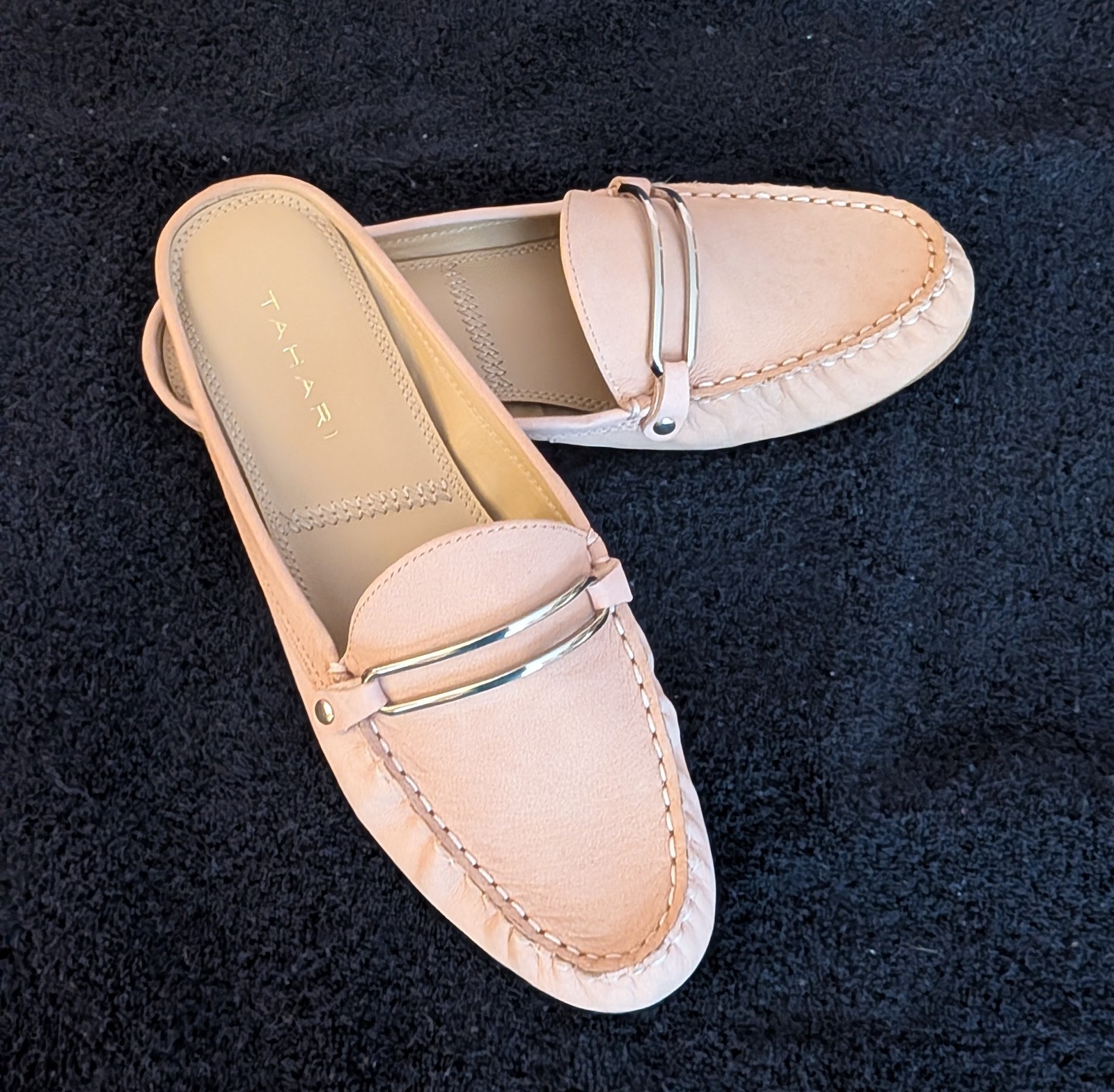 Tahari Peach Suede Low-heeled Slip-on 8M Summer Shoes