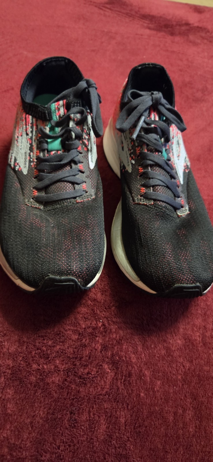 Brooks Ricochet Womens Size 9.5 B Running Shoes Black Pink Grey 1202821B678
