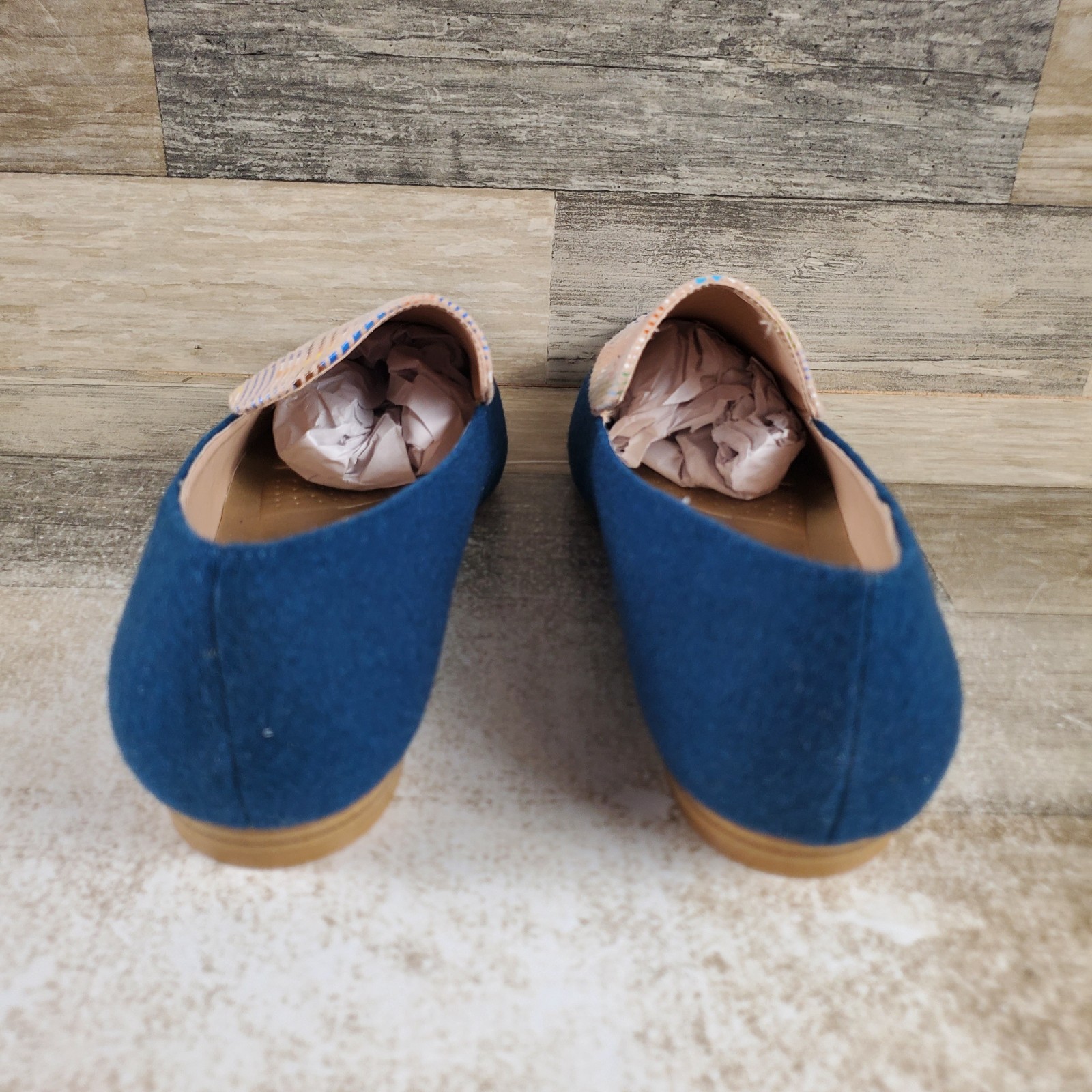 Bellini Ferris Womens Casual Flat Sz 10 M Blue Multi Wool Slip On Pointed Toe