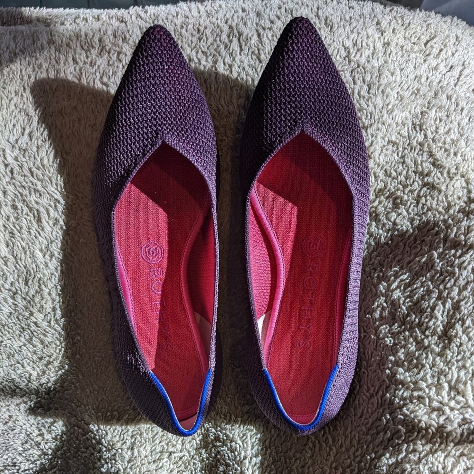Rothy’s the Point flat in berry lattice