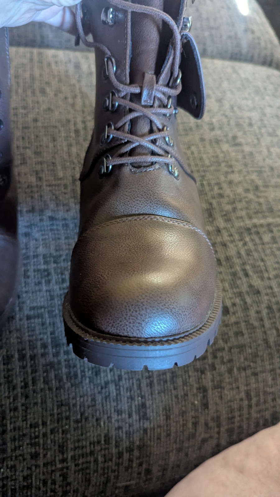 Torrid Women’s Dark Brown Ankle Booties Size 10.5W,Zip/Tie Chunky Heel/Sole NNT