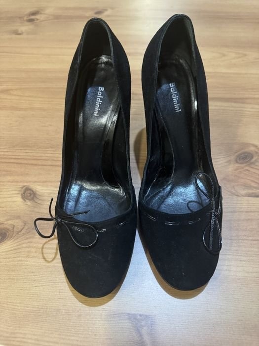 women baldinini heels black suede 37